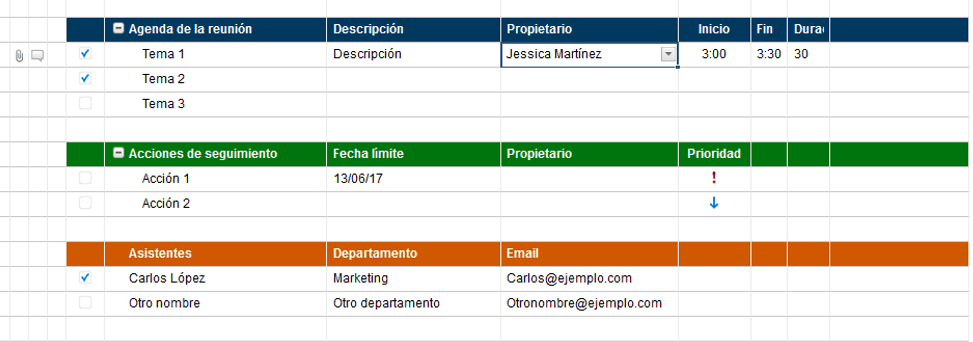 formato para control de reuniones